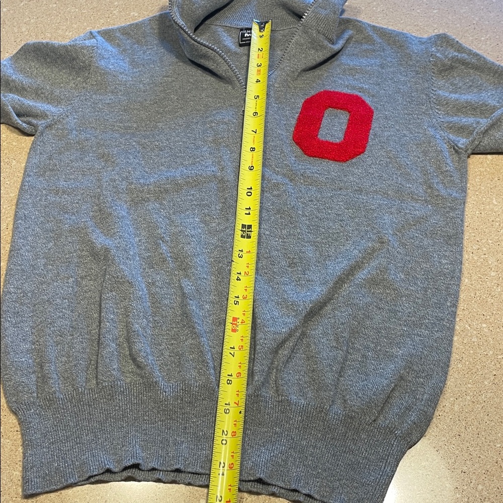 THE Ohio State University-Gray Zip-Up Sweater with Red Accent by M-M - Picture 10 of 13